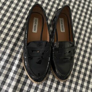 Steve Madden Glossy Black Loafers, size 7.5
